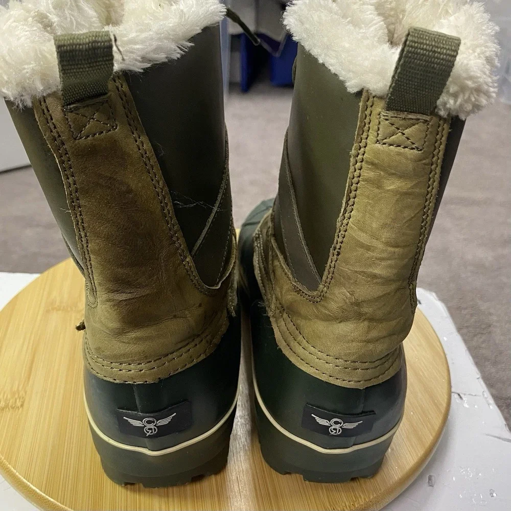 Creative Recreation Women's Leather Duck Boots in Tan / Green Size 10 US Fauxfur